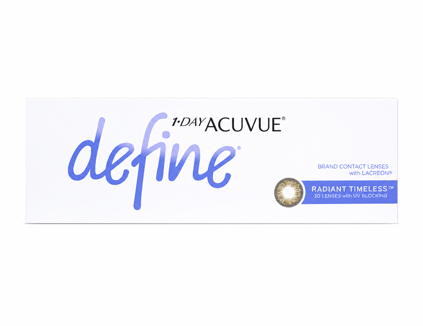 1 DAY ACUVUE DEFINE RADIANT TIMELESS PACK OF 30 DAILY CONTACT LENS